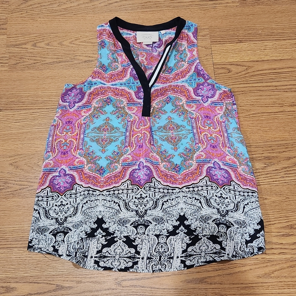 Anthropologie Vanessa Virginia Colorful Paisley Women's Top Size M
